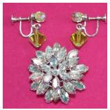 Aurora Borealis Brooch & Earring Set