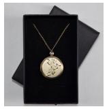 12K Gold Filled Floral Locket Necklace