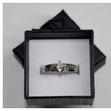 Sterling Genuine Diamond Cluster Ring