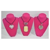 Large Pendant Necklaces (3) Lot