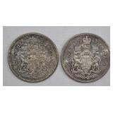 1962 & 1963 Canada 50 Cent Coins