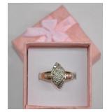 Sterling Genuine Diamond Cluster Ring