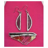 Stained Glass Pendant & Earring Set