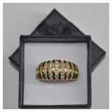 Gold Tone CZ Dome Ring