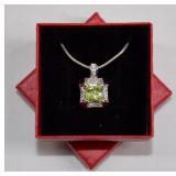 925 Citrine-Color CZ Pendant Necklace