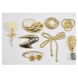 Vintage Gold Tone Brooch Collection