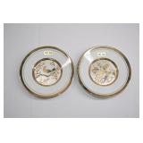 2 Japanese Chokin Art Decorative Plates 24k Trim