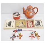 Japanese Kutani Teapot & Kabuki Collectibles