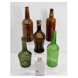 Antique Bottle Collection - 6 pcs