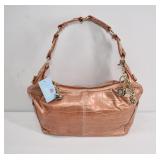 Kathy Van Zeeland Metallic Croc-Embossed Purse