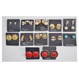 Vintage Designer Clip-On Earring Lot (12)
