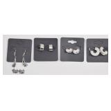 4 Pairs Sterling Silver Earrings Lot