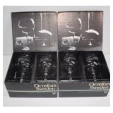NIB Orrefors Sweden Crystal Balloon Wine Glasses
