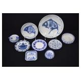 Lot of Blue & White Asian Style Porcelain Dishes