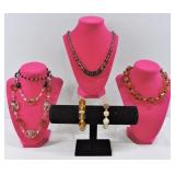 Glass Necklace & Acrylic Bracelet Lot