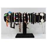 16pc Bracelet Lot Acrylic & Metal