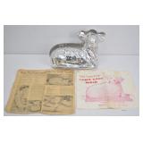 Vintage Lamb Cake Mold w Original Papers