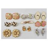 Vintage Clip-On Earrings Lot 10 Pairs