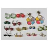 Vintage Clip & Screw Earrings Lot 13 Pairs
