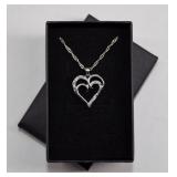 925 Diamond Heart Pendant Necklace