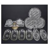 Vintage Assorted Clear Pressed & Cut Glass Dishes