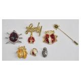 Vintage Ladybug Brooch & Pin Collection (7)