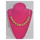 Large Gold Tone Bead Necklace 24'
