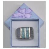 Mexico Turquoise Inlay Men's Ring