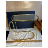 Modern Brass and Glass Side Table