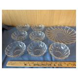 Clear Swirled Glass Dishes