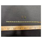 Gold-Toned Bracelet With Earrings