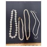 Four Faux Pearl Necklaces