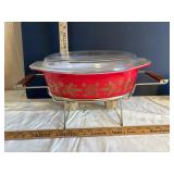 Pyrex Red Snowflake Casserole Set