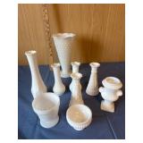 White Milk Glass Vases