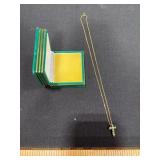 Believed to be 18k Gold-Layered Cross Necklace