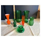 Seven Glass Vases