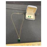 Gold Tone Necklace and Earring Set