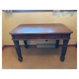 Solid Oak Writing Desk with Drawer