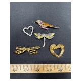 Five Decorative Brooches
