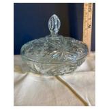 Pressed Glass Lidded Candy Dish