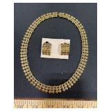 Gold-Tone Necklace and Earrings Set