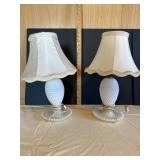 White Milk Glass Table Lamps
