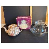 Two Decorative Teapots With Box