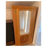 Wooden Armoire With Mirrored Door