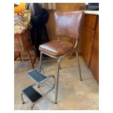 Chrome and Vinyl Step Stool Chair