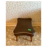 Small Brown Footstool with Pattern