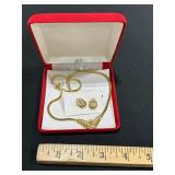 Gold-Tone Necklace and Earring Set