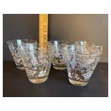 5 Glasses With Floral Design