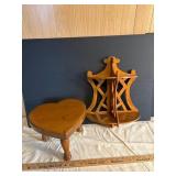 Wooden Shelf and Heart Table Set