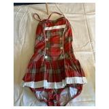 Vintage Red Plaid Swimsuit